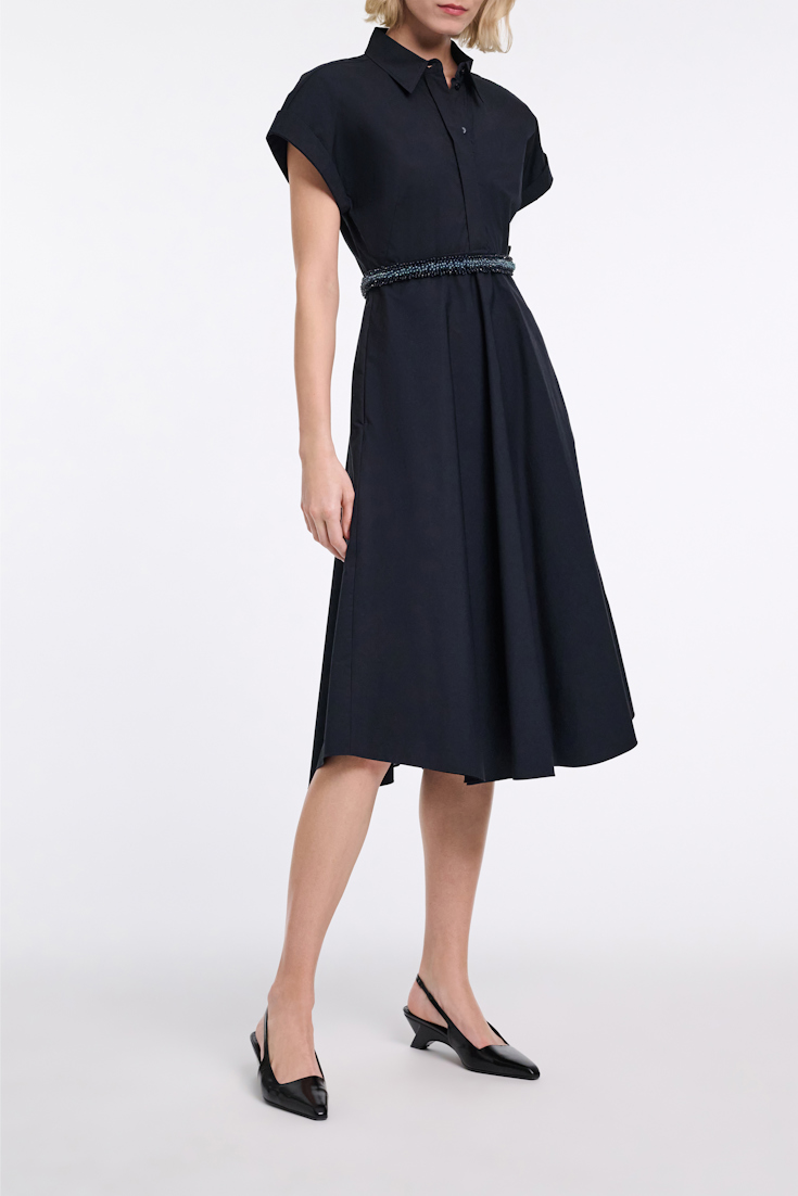 Dorothee Schumacher Cotton poplin midi-dress midnight