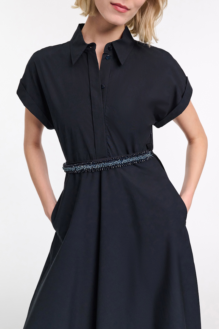 Dorothee Schumacher Cotton poplin midi-dress midnight