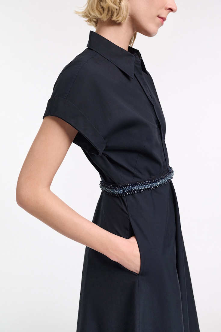 Dorothee Schumacher Cotton poplin midi-dress midnight