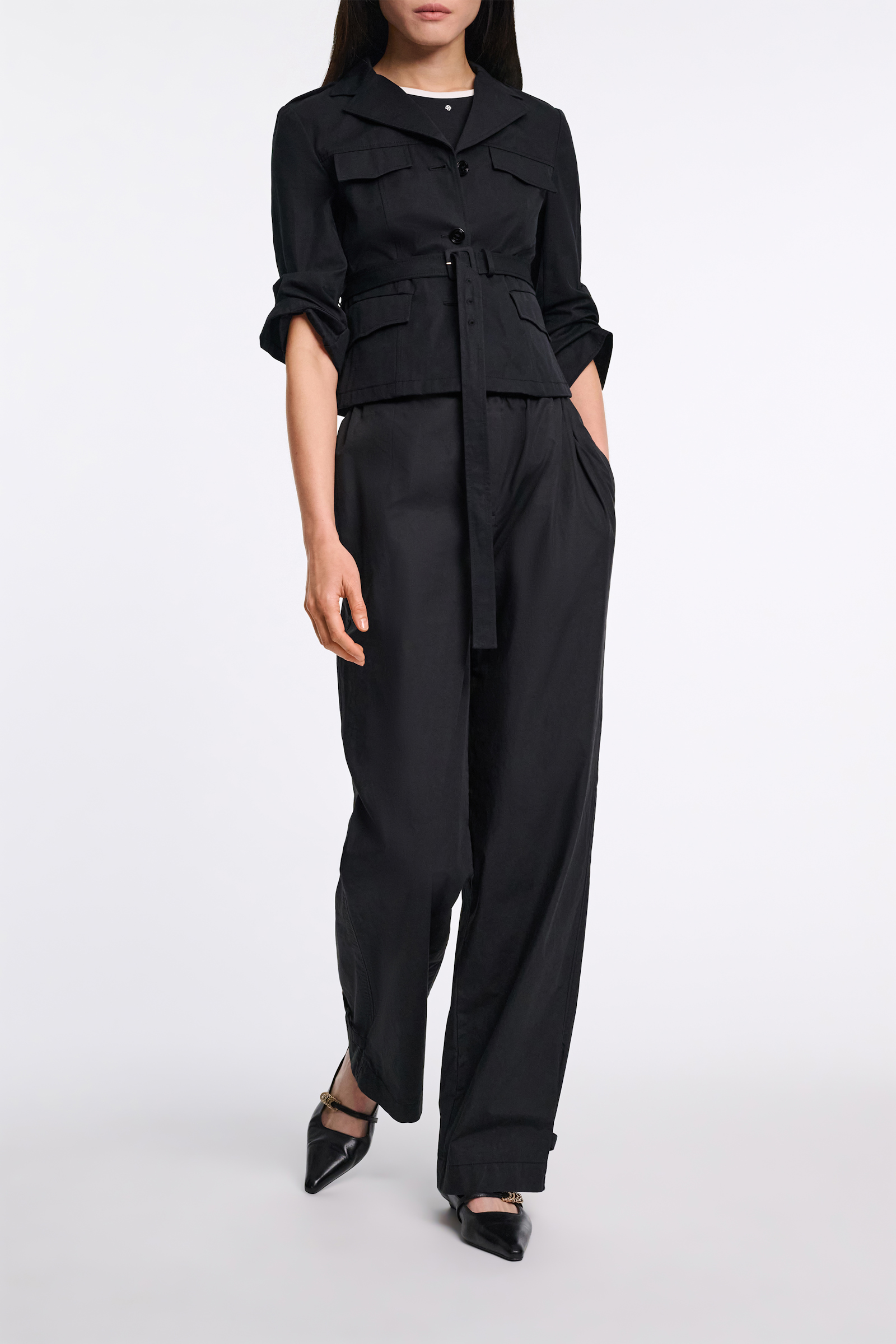 Dorothee Schumacher Trench coat-blazer hybrid pure black
