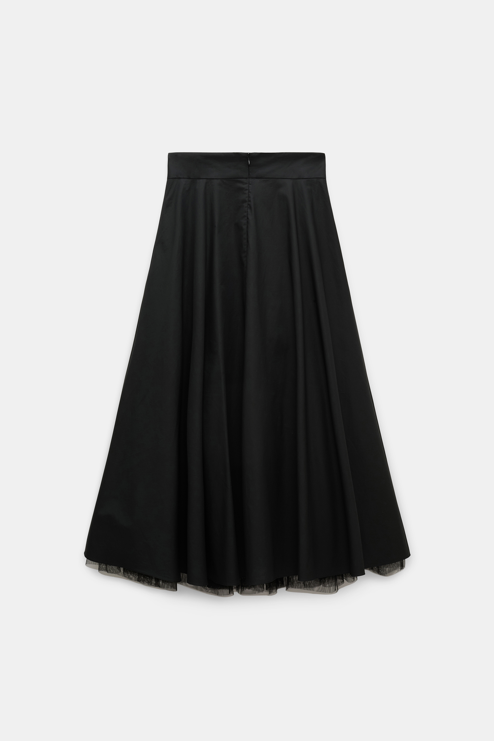 Dorothee Schumacher Lightweight cotton skirt with tulle underskirt pure black