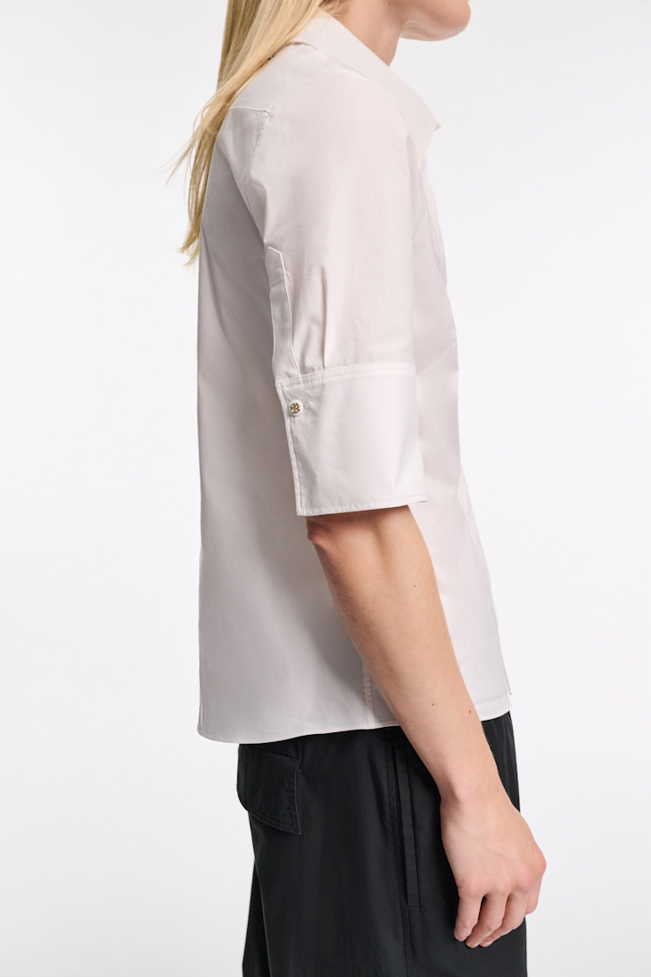Dorothee Schumacher Half-sleeve blouse in cotton poplin pure white