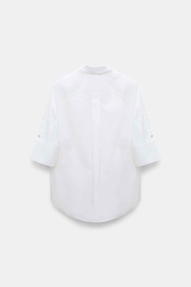 Dorothee Schumacher Half-sleeve blouse in cotton poplin pure white