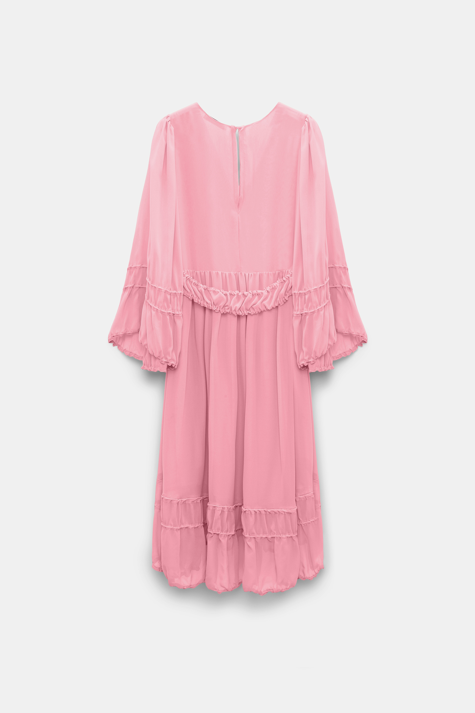 Dorothee Schumacher Long sleeve dress in silk-georgette candy pink
