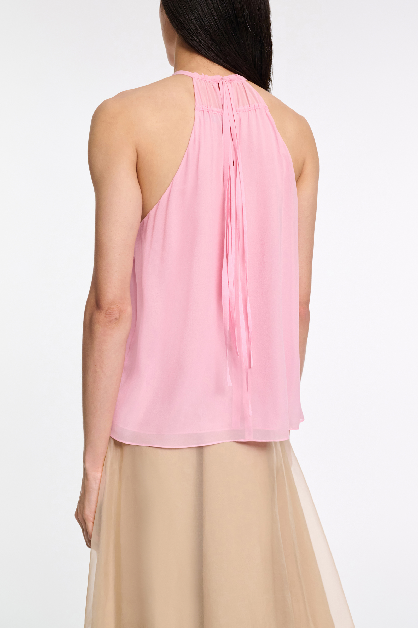 Dorothee Schumacher Silk-georgette tank top candy pink