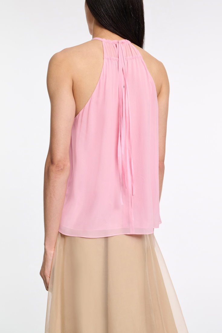 Dorothee Schumacher Silk-georgette tank top candy pink