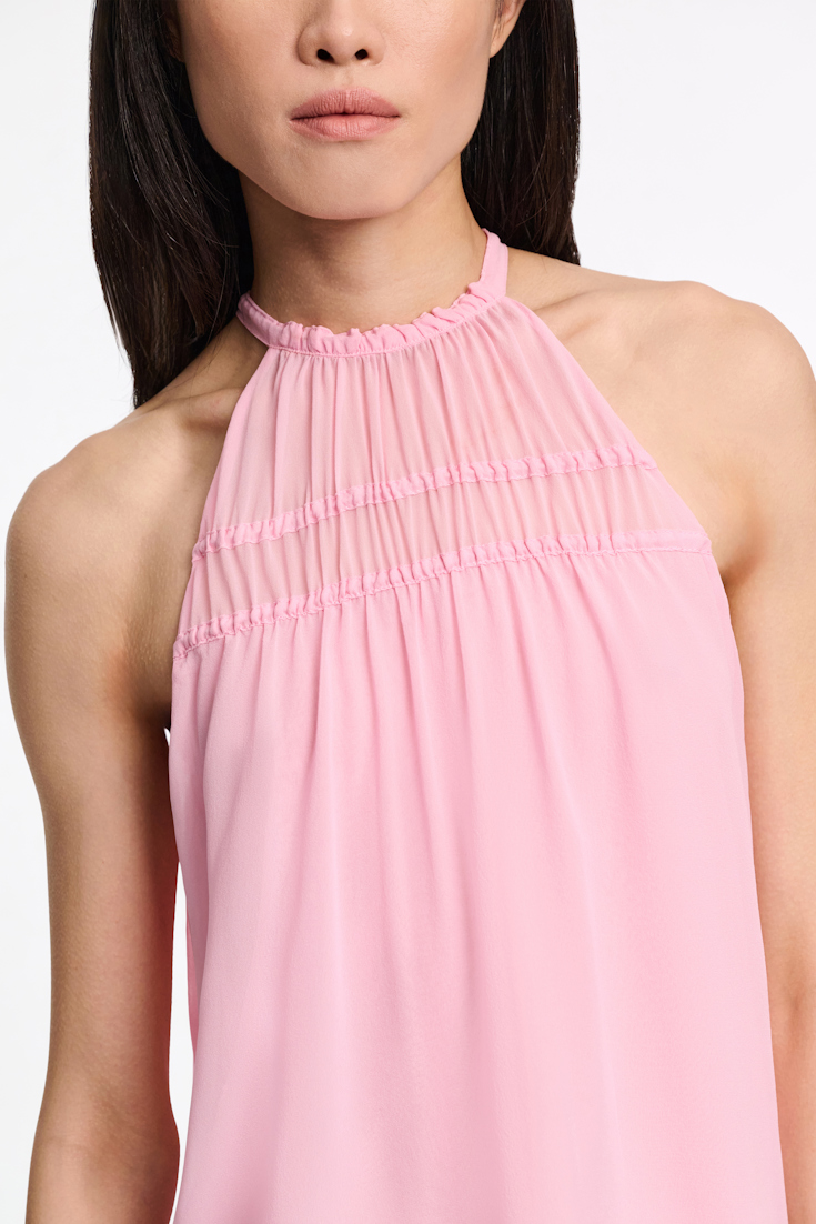 Dorothee Schumacher Silk-georgette tank top candy pink
