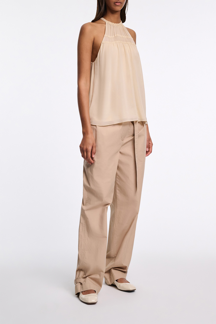 Dorothee Schumacher Silk-georgette tank top soft sand