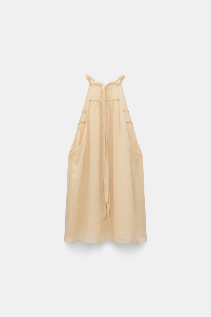 Dorothee Schumacher Silk-georgette tank top soft sand