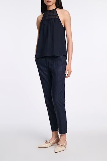Dorothee Schumacher Neckholder-Top aus Seiden-Georgette dark navy