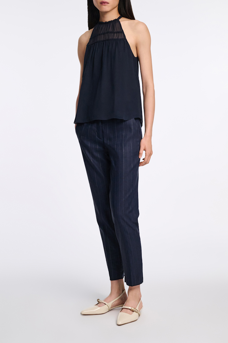 Dorothee Schumacher Silk-georgette tank top dark navy