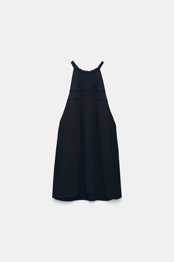 Dorothee Schumacher Silk-georgette tank top dark navy