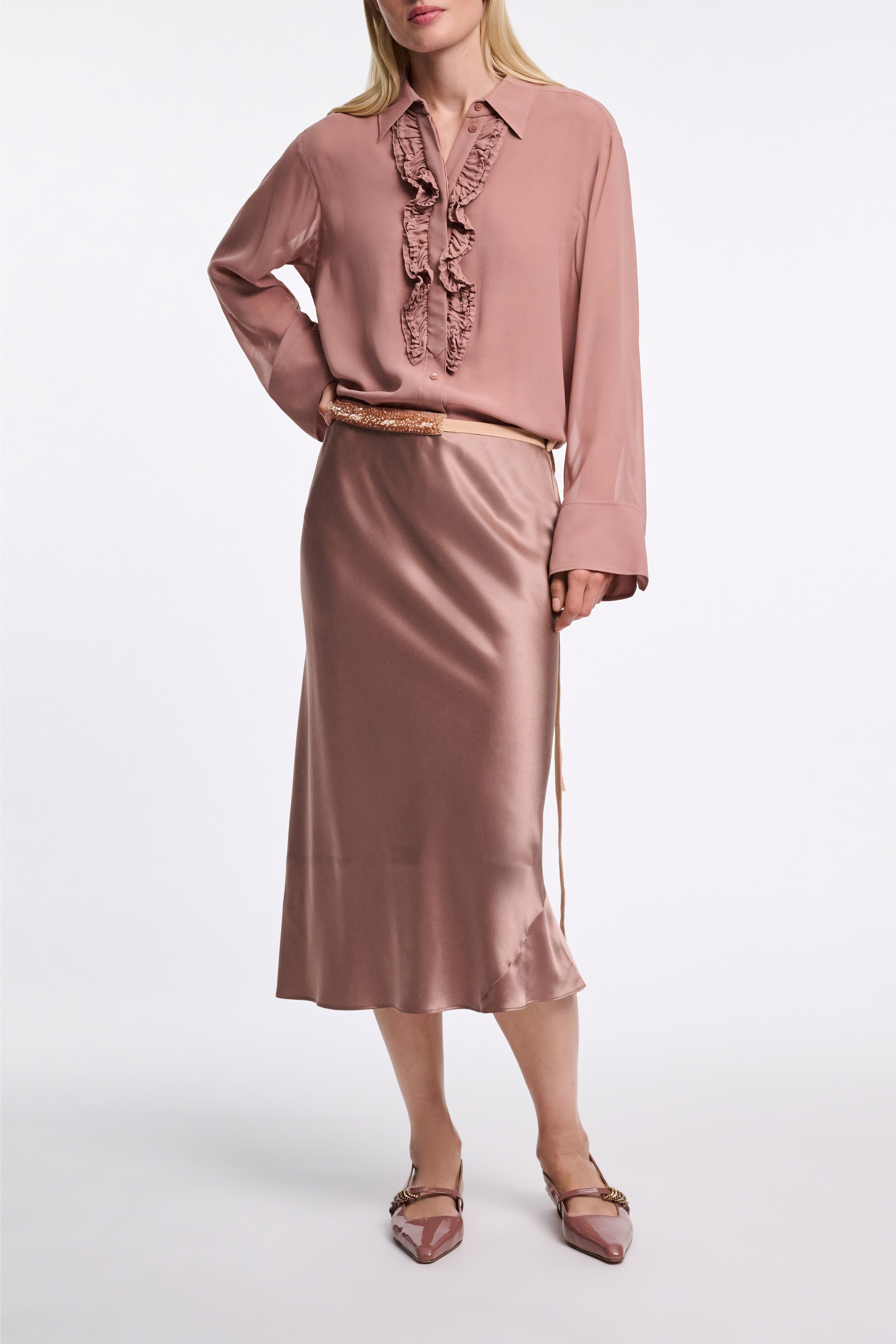 Dorothee Schumacher Silk-georgette shirt with ruffle