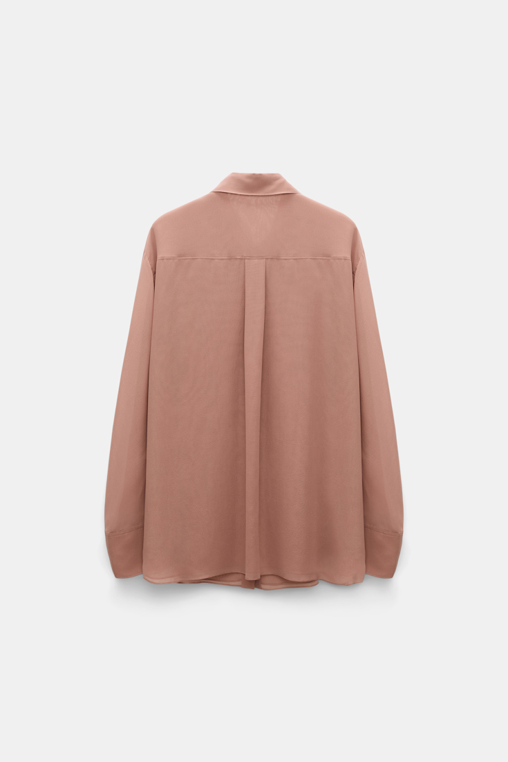 Dorothee Schumacher Silk-georgette shirt with ruffle detail burnt tan