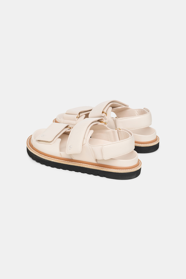 Dorothee Schumacher Leather Velcro strap sandals ivory