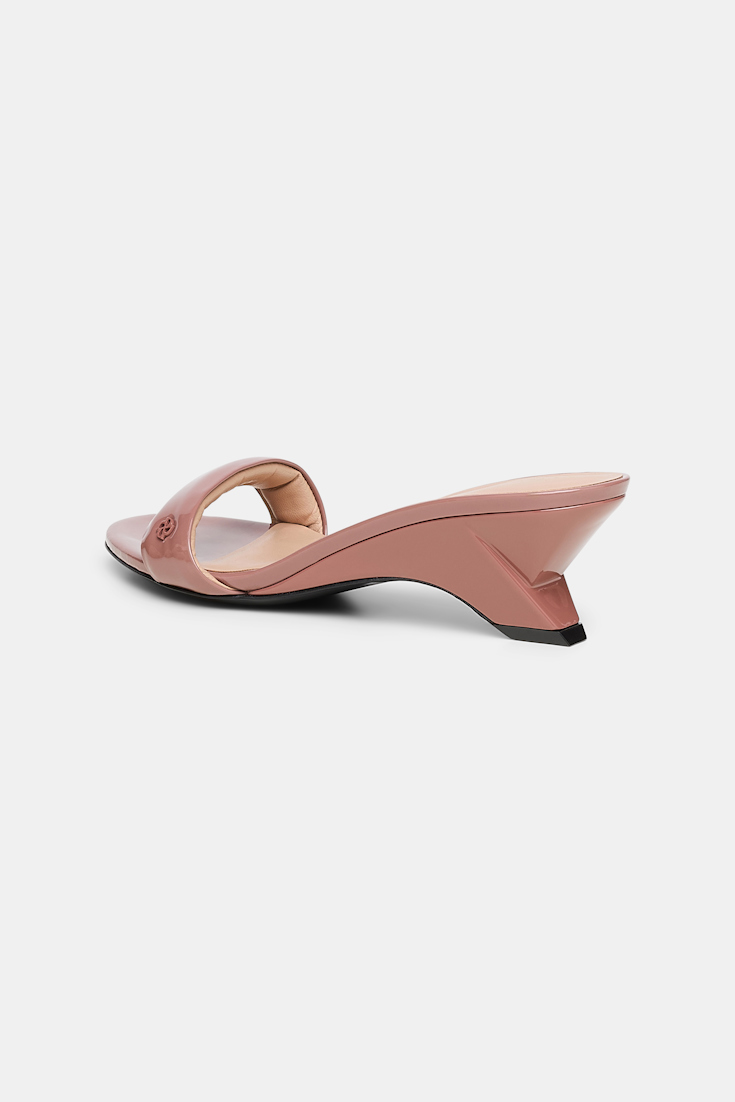 Dorothee Schumacher Patent leather contour wedges copper