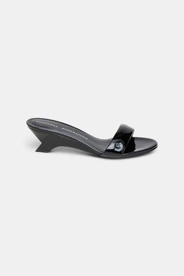 Dorothee Schumacher Shiny Mule Wedges pure black