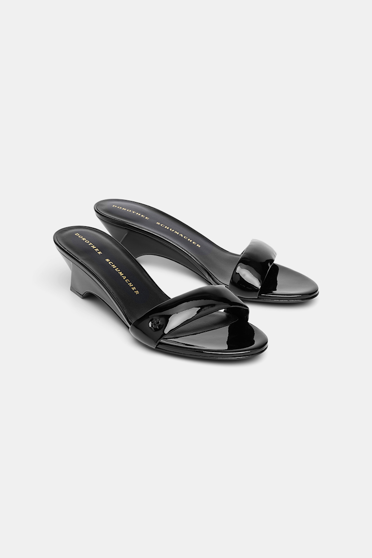 Dorothee Schumacher Patent leather contour wedges pure black