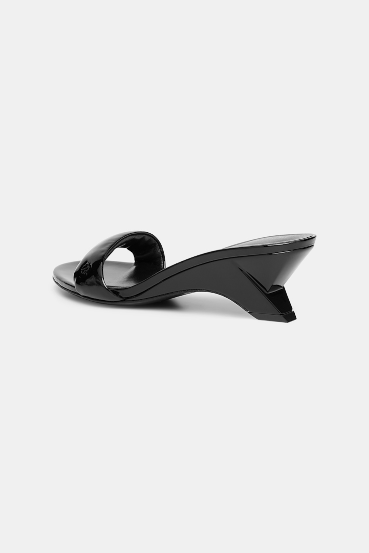 Dorothee Schumacher Patent leather contour wedges pure black