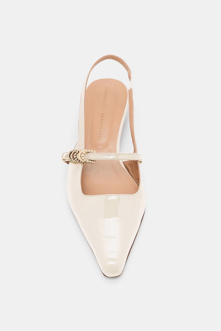 Dorothee Schumacher Patent leather slingbacks ivory