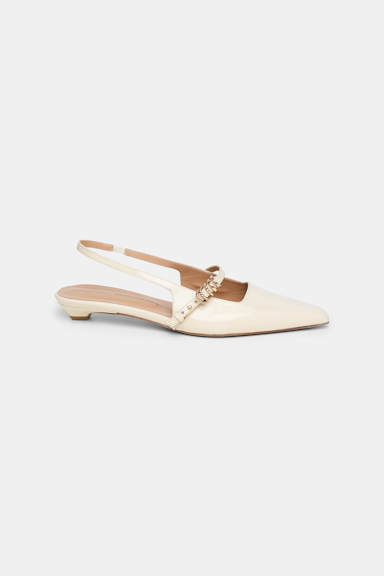 Dorothee Schumacher Patent leather slingbacks ivory