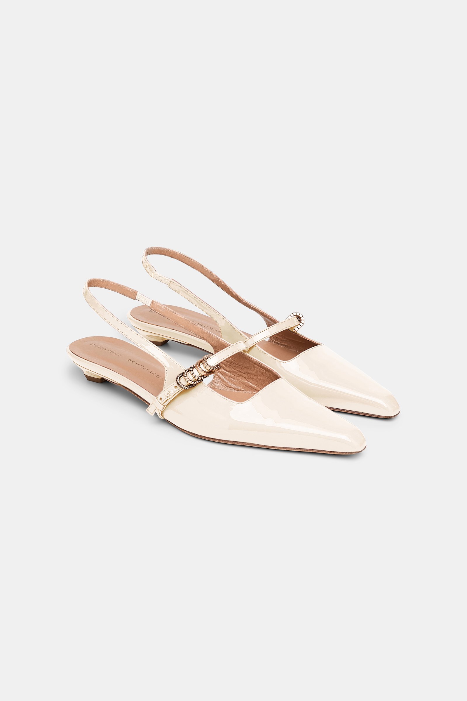 Dorothee Schumacher Patent leather slingbacks ivory