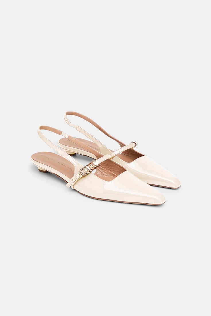 Dorothee Schumacher Patent leather slingbacks ivory