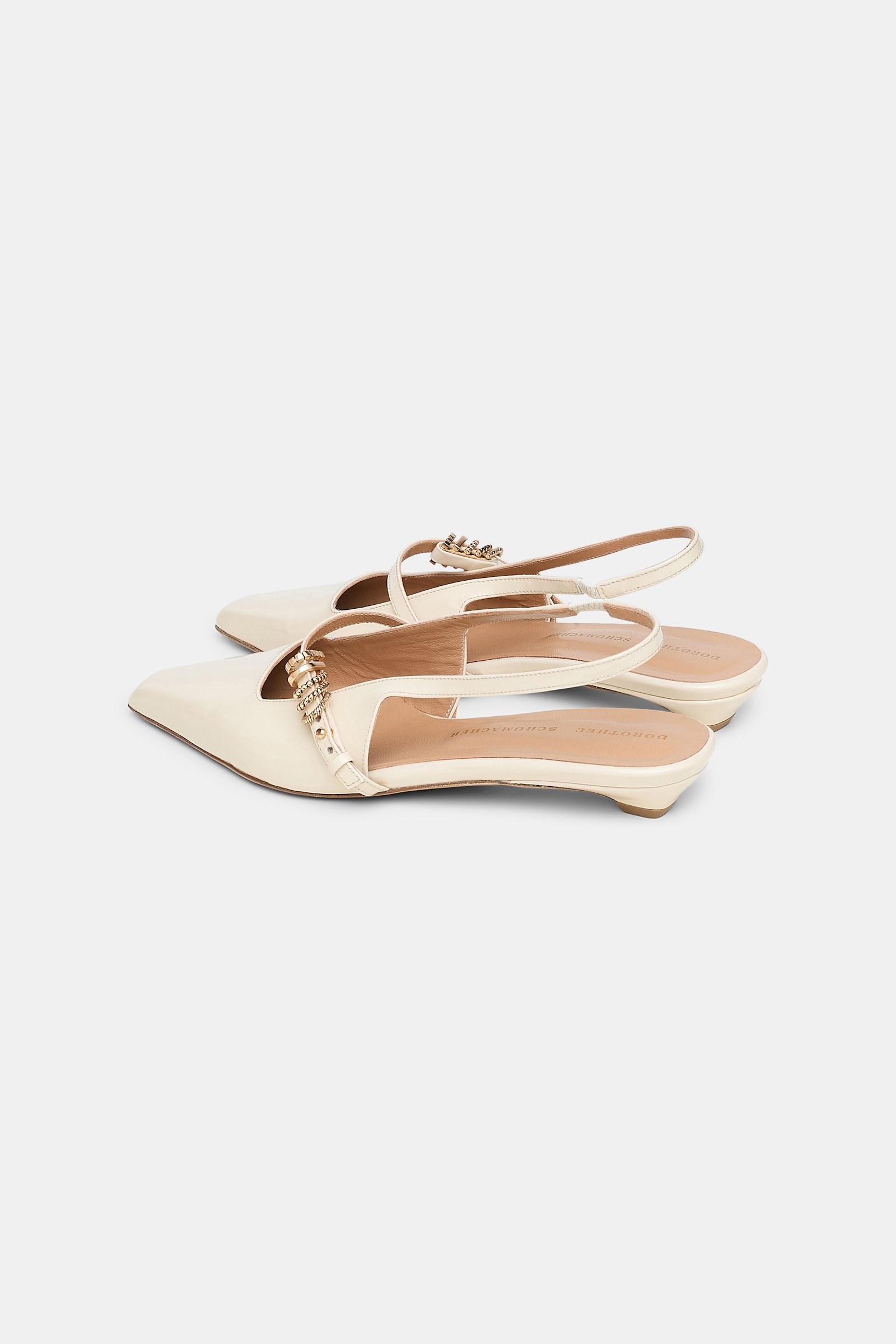 Dorothee Schumacher Patent leather slingbacks ivory