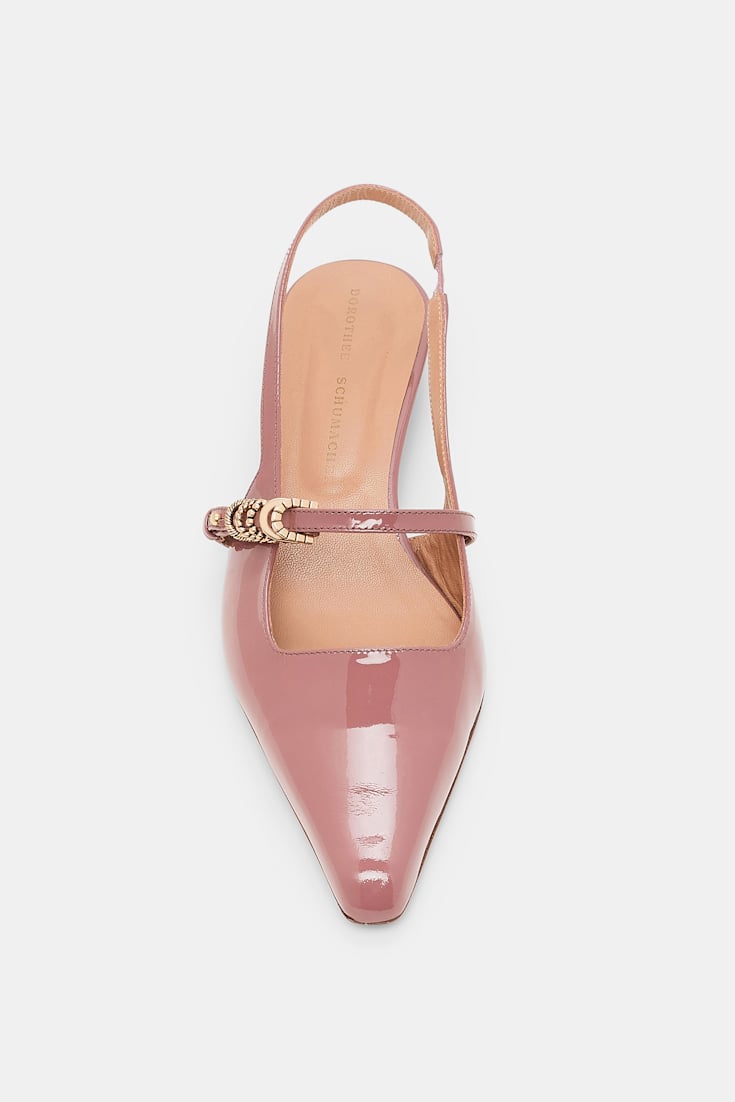 Dorothee Schumacher Patent leather slingbacks copper