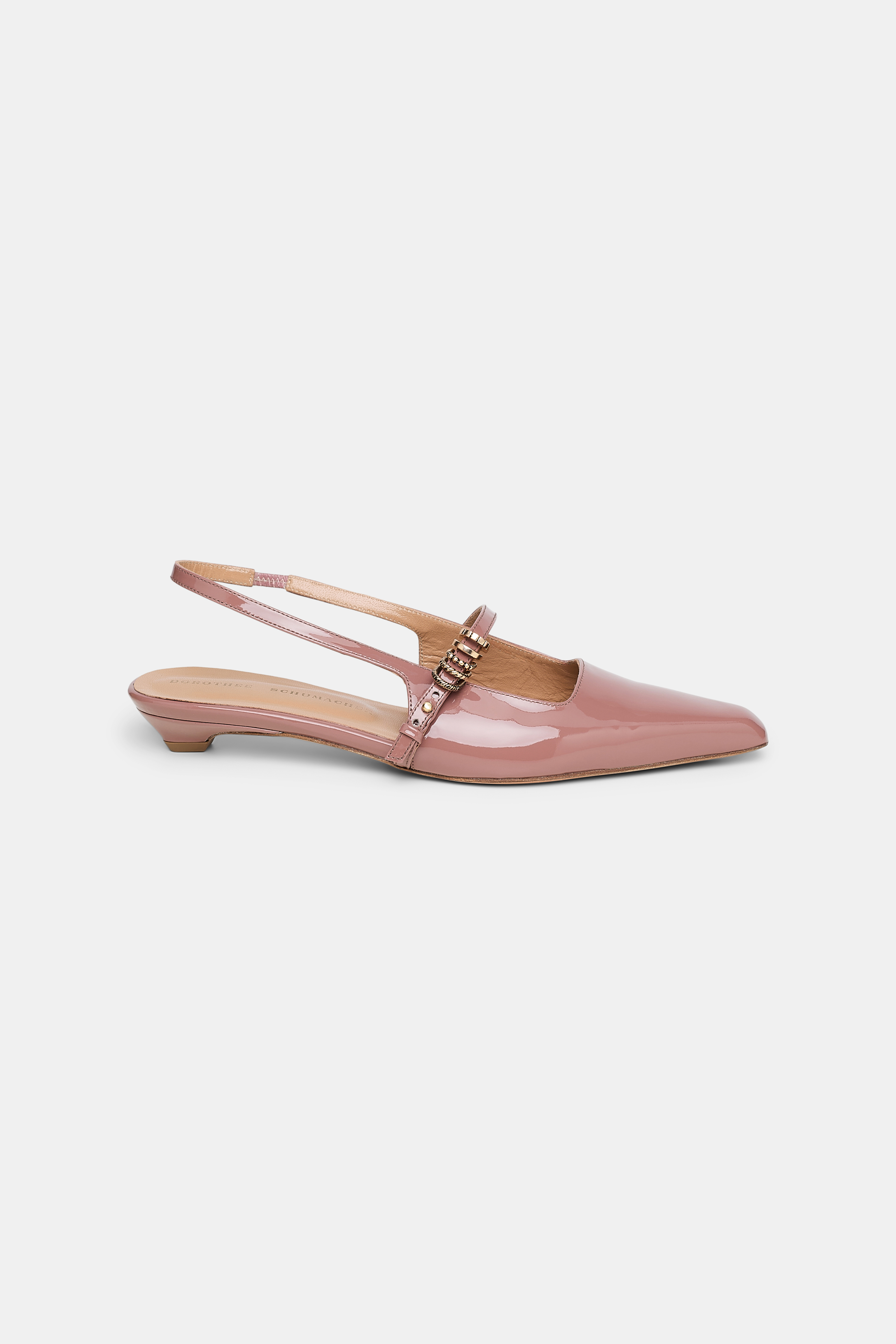 Dorothee Schumacher Patent leather slingbacks copper