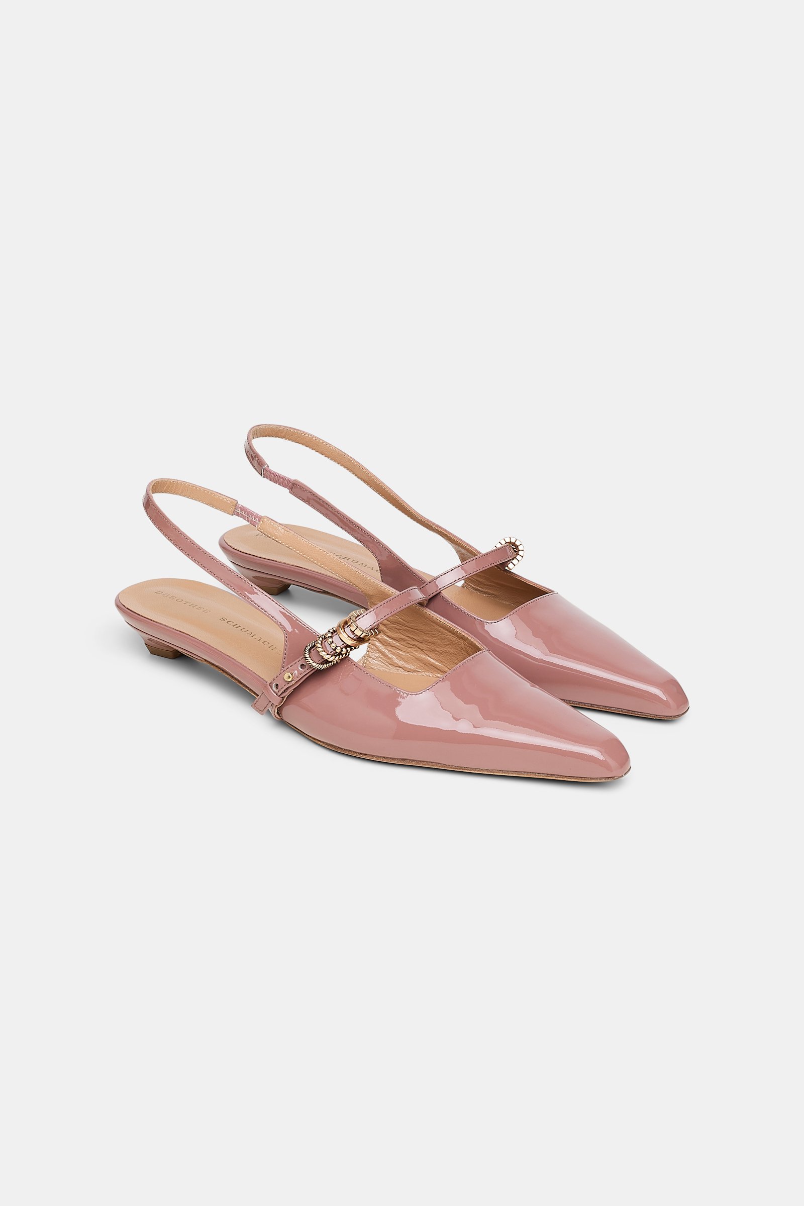 Dorothee Schumacher Patent leather slingbacks copper