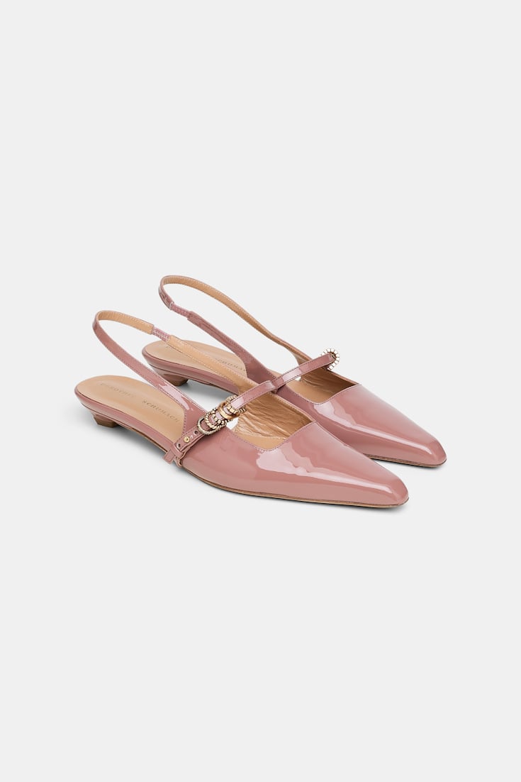 Dorothee Schumacher Patent leather slingbacks copper