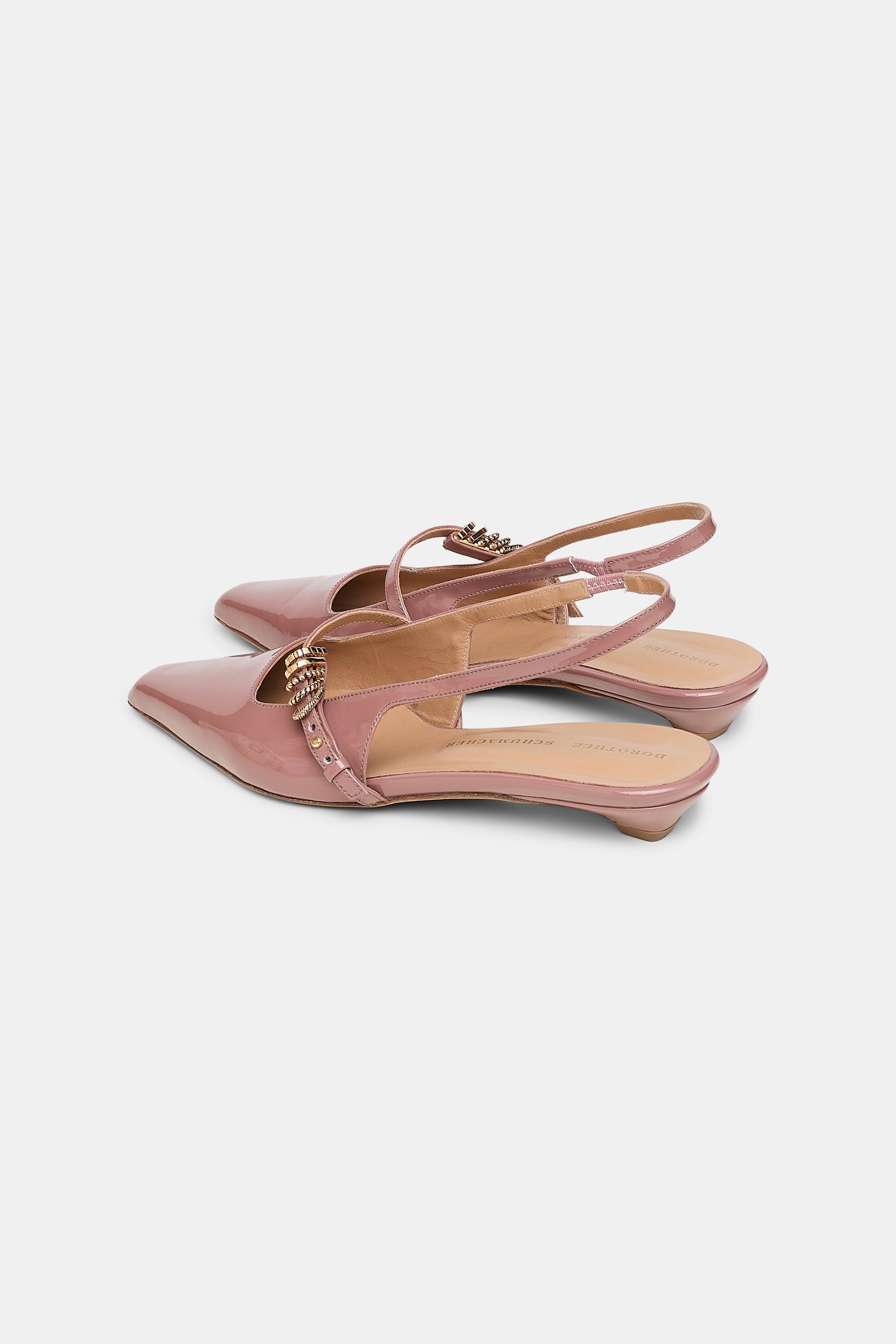 Dorothee Schumacher Patent leather slingbacks copper