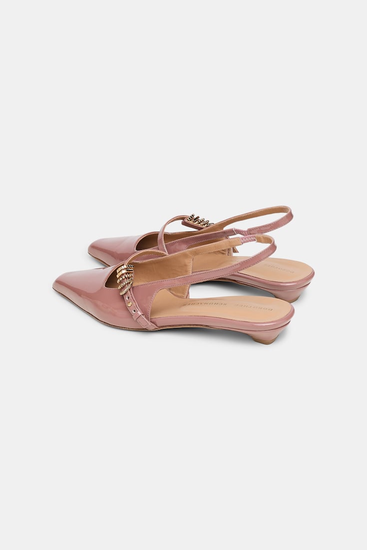Dorothee Schumacher Patent leather slingbacks copper