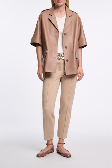 Dorothee Schumacher Patent leather ballerinas with ankle strap copper