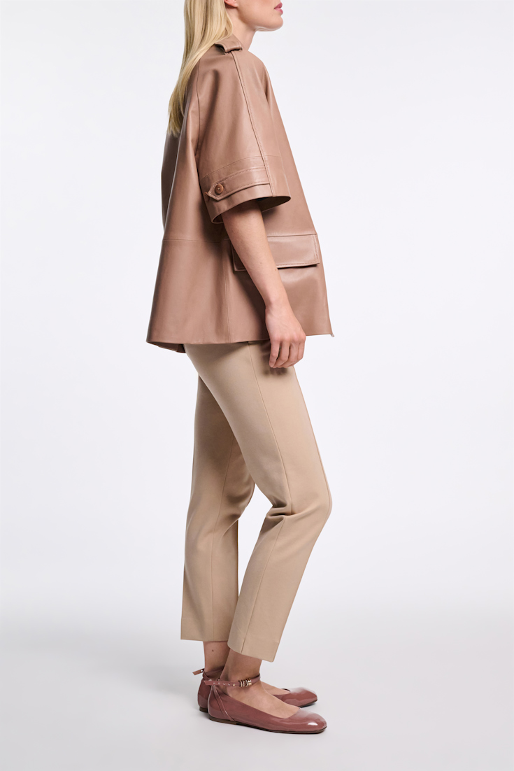 Dorothee Schumacher Patent leather ballerinas with ankle strap copper