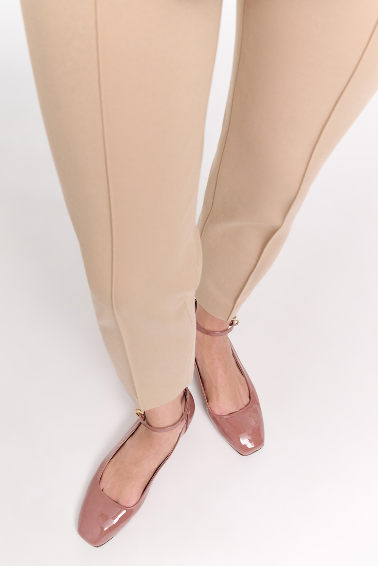 Dorothee Schumacher Patent leather ballerinas with ankle strap copper