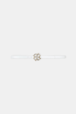 Dorothee Schumacher Boxcalf belt with D-rose buckle pure white
