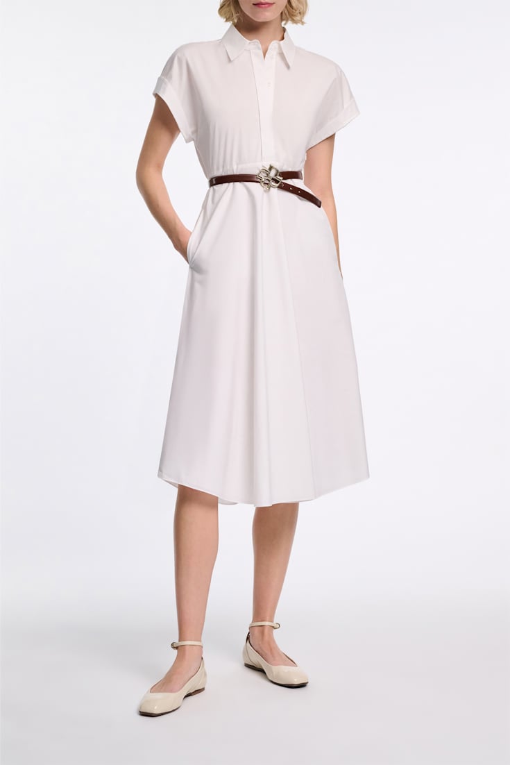 Dorothee Schumacher Boxcalf belt with D-rose buckle chocolate