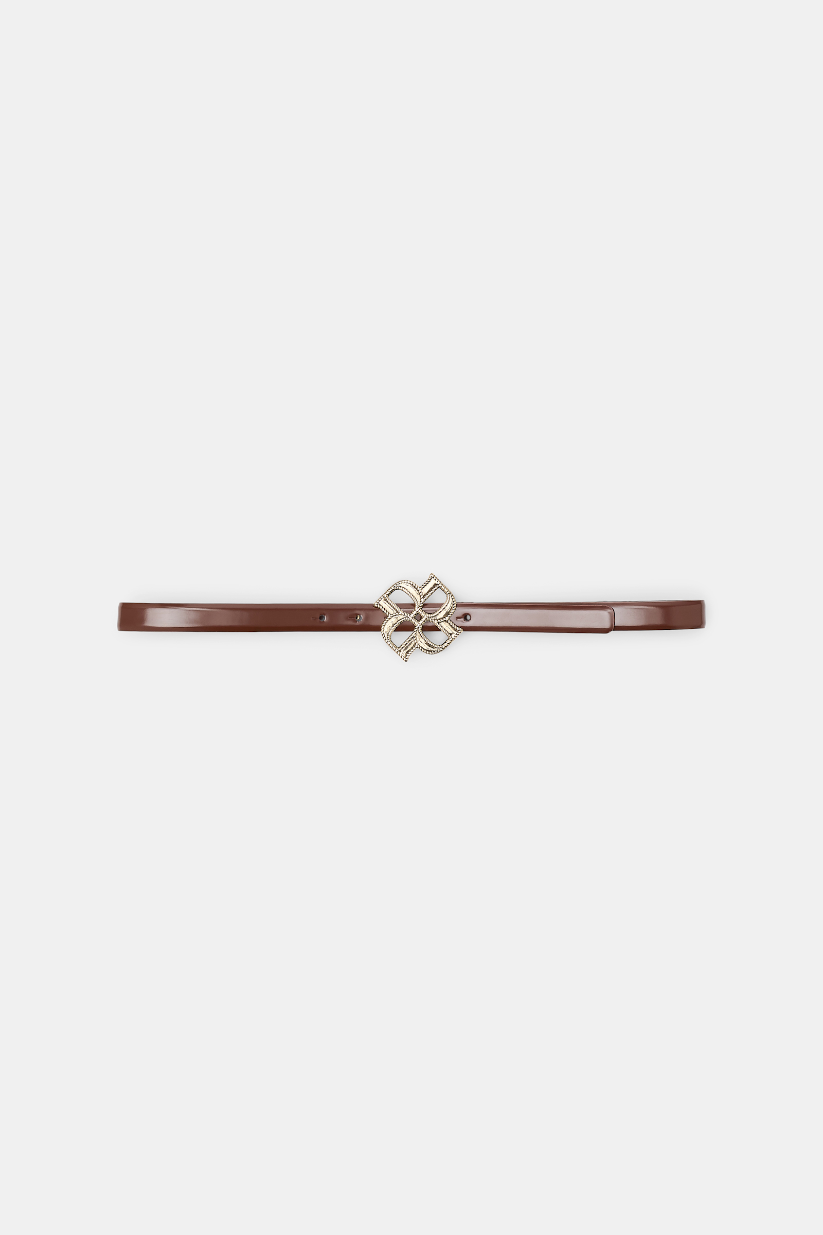 Dorothee Schumacher Boxcalf belt with D-rose buckle chocolate