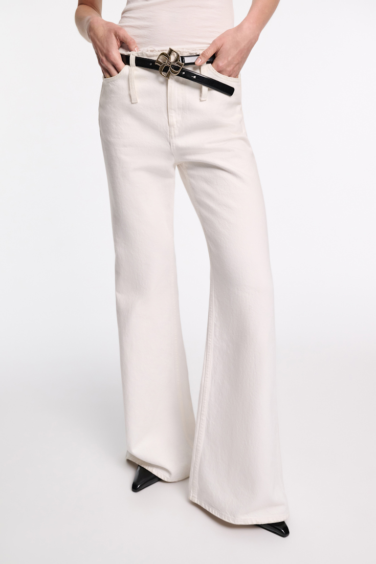 Dorothee Schumacher Boxcalf belt with D-rose buckle pure black
