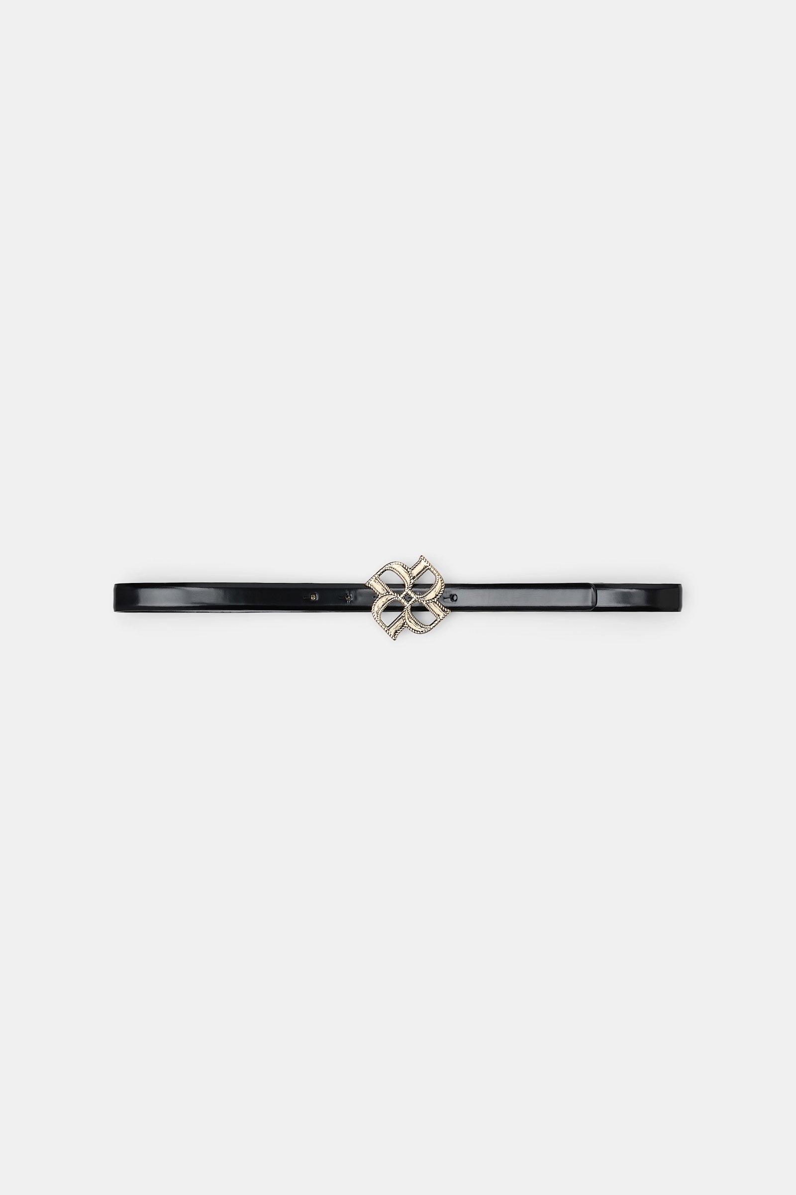 Dorothee Schumacher Boxcalf belt with D-rose buckle pure black