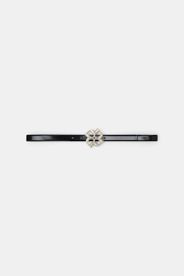 Dorothee Schumacher Boxcalf belt with D-rose buckle pure black