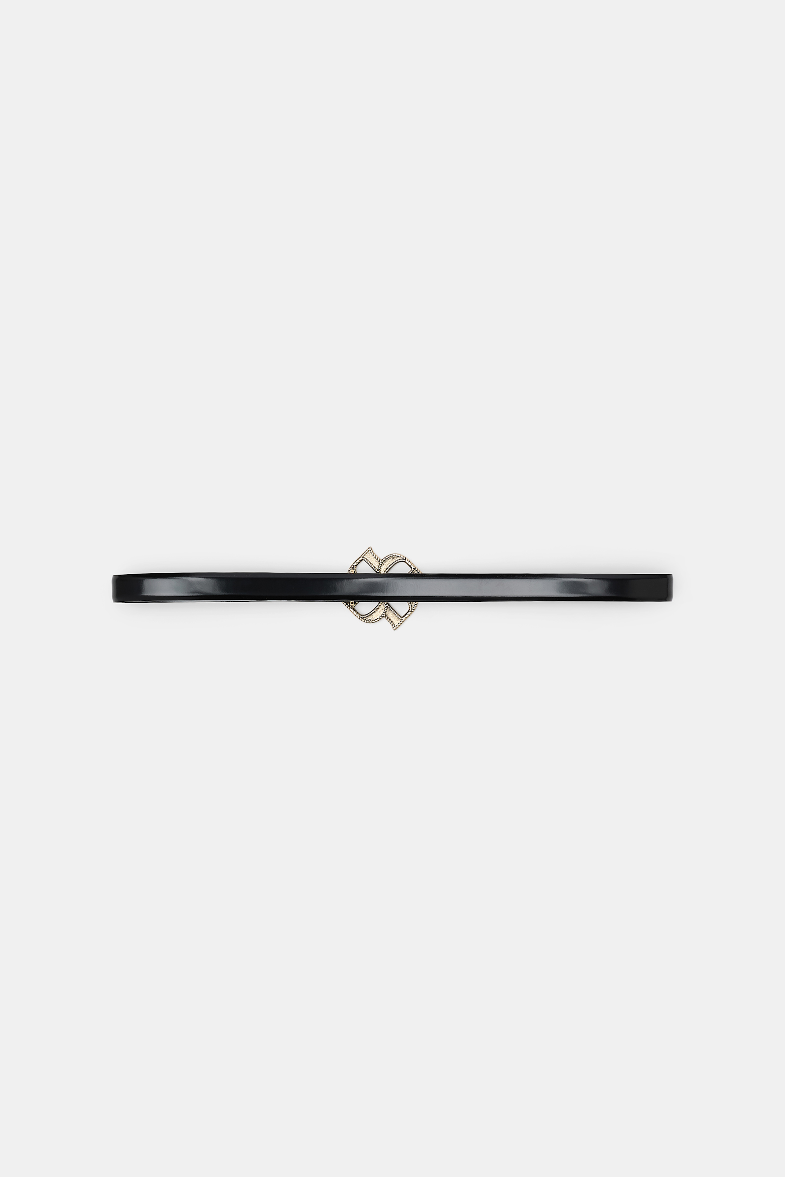 Dorothee Schumacher Boxcalf belt with D-rose buckle pure black