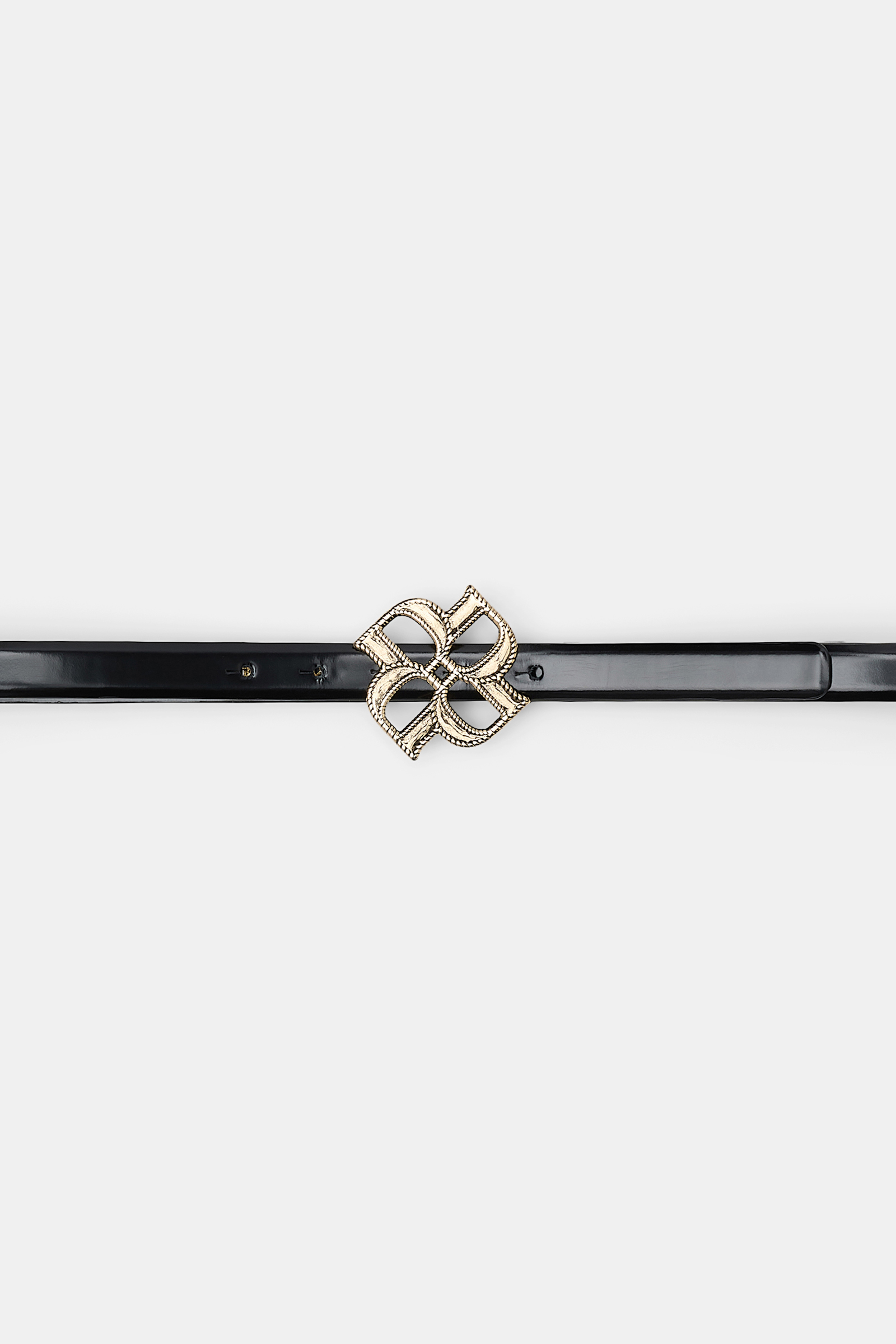 Dorothee Schumacher Boxcalf belt with D-rose buckle pure black