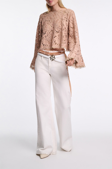 Dorothee Schumacher Von Hand bestickter Bindegürtel burnt brown