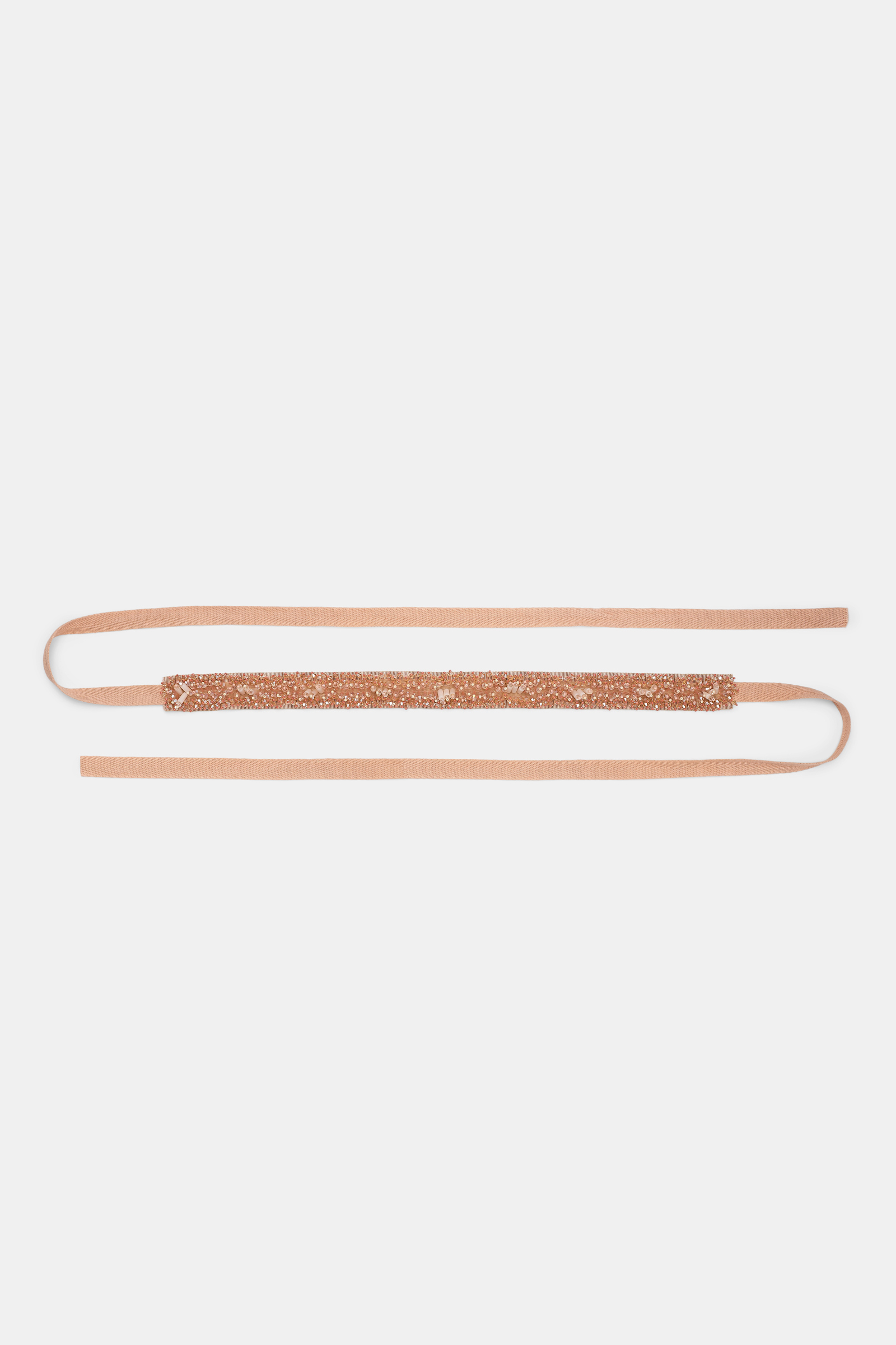 Dorothee Schumacher Sequin embellished ribbon tie belt burnt brown