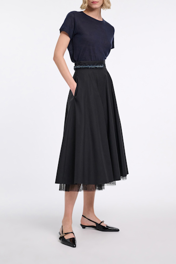 Dorothee Schumacher Sequin embellished ribbon tie belt powder blue
