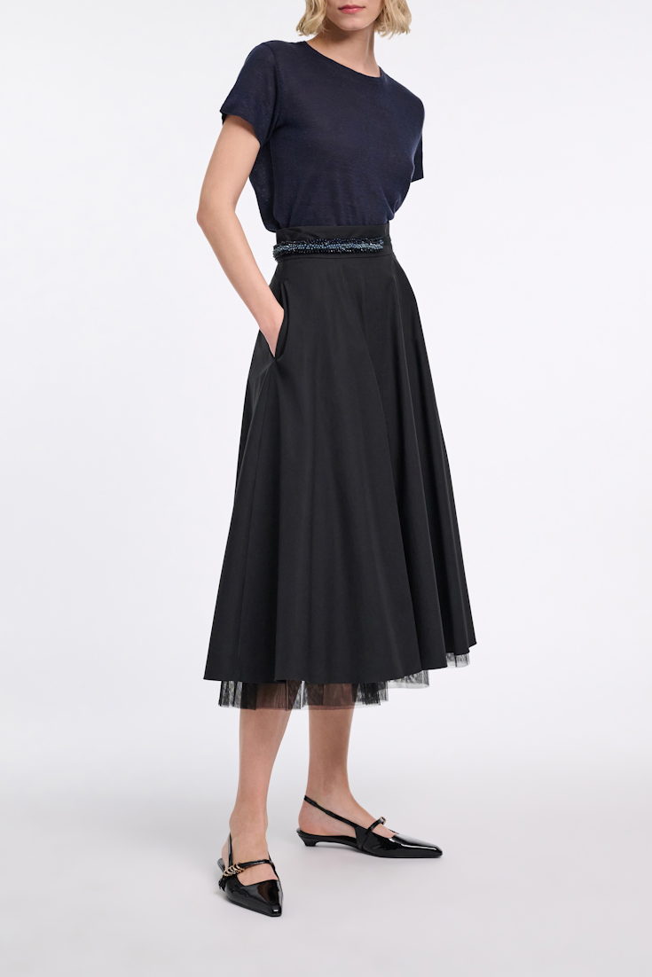 Dorothee Schumacher Von Hand bestickter Bindegürtel powder blue