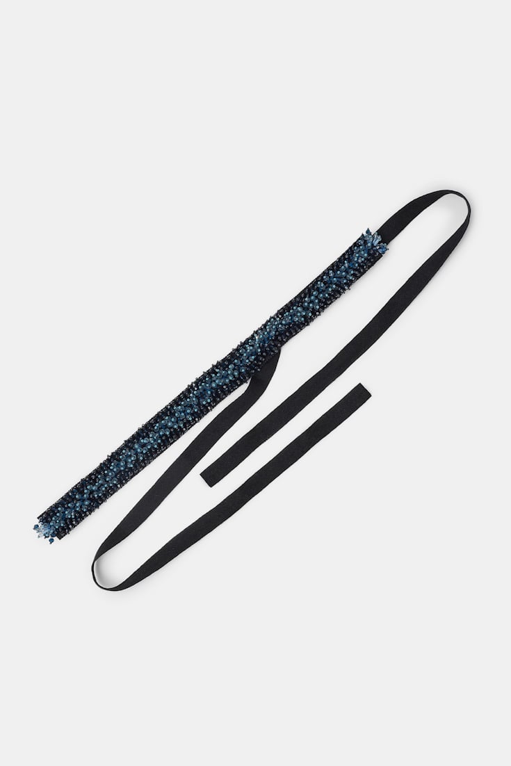 Dorothee Schumacher Von Hand bestickter Bindegürtel powder blue